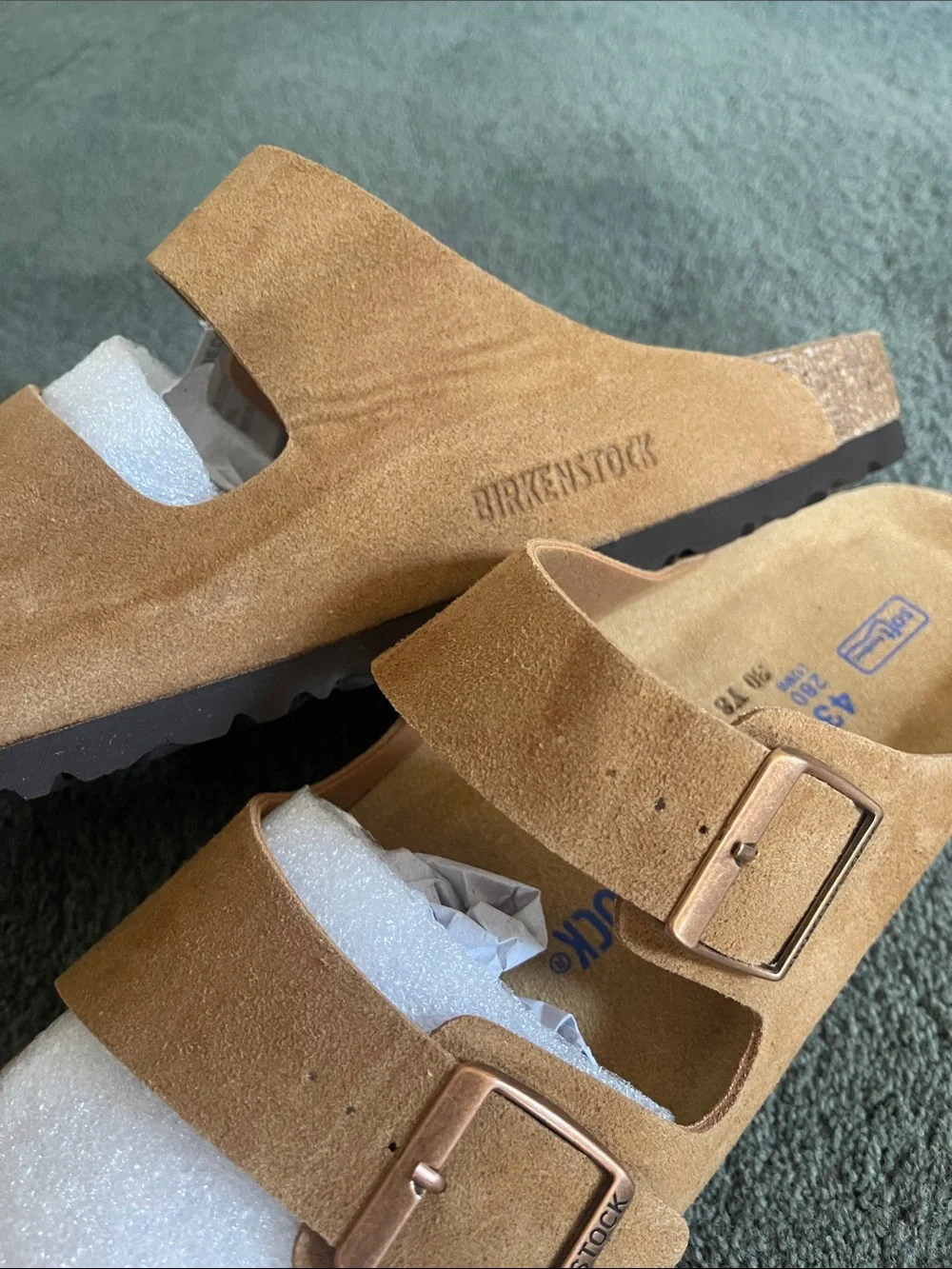 Birkenstock Arizona Two-Strap Sandals - Tan Suede M10 L12 NWT